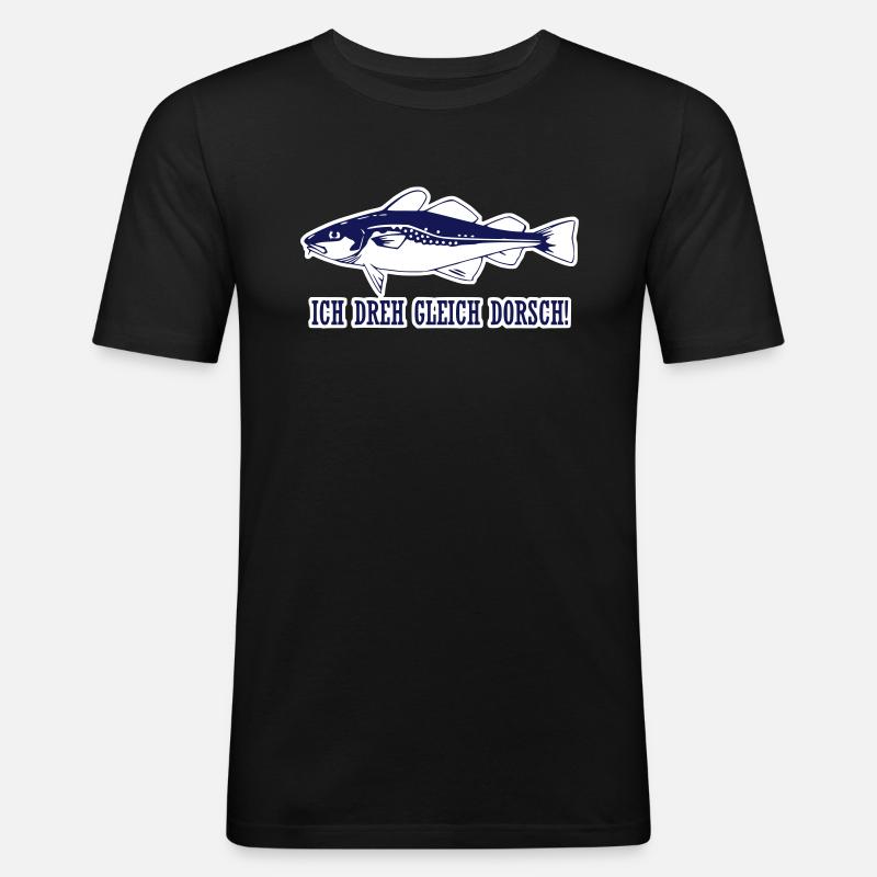 I turn equal to cod! - Men's Slim Fit T-Shirt - black