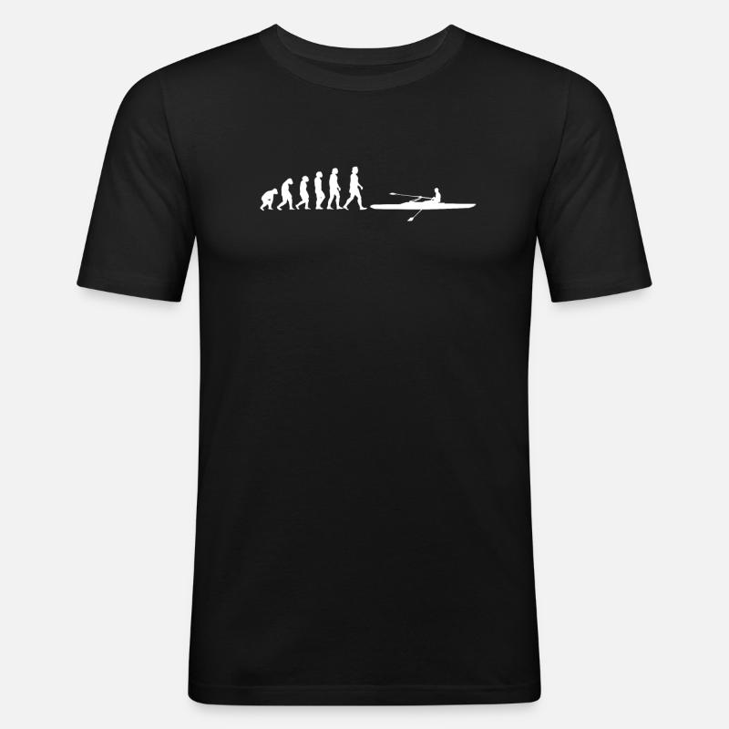 Ruderer Evolution Rudern - Männer Slim Fit T-Shirt - Schwarz