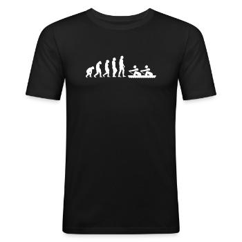 Rowing Evolution Funny Rowing Sport - Men's Slim Fit T-Shirt - black - Front - Nik (191cm)