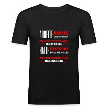Arbeit kann warten Arbeitskleidung - Männer Slim Fit T-Shirt - Schwarz - Vorne - Nik (191cm)