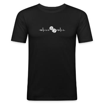 Herzschlag - Würfel Würfeln - Männer Slim Fit T-Shirt - Schwarz - Vorne - Nik (191cm)