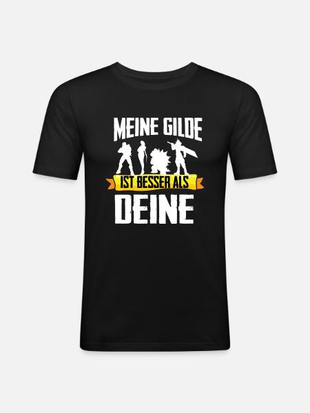 WOW Shirt-Meine Gilde - Männer Slim Fit T-Shirt - Schwarz
