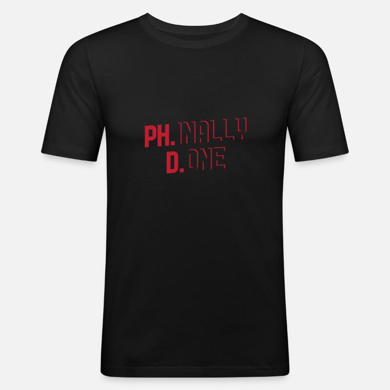 Phinally Done Gift - Männer Slim Fit T-Shirt - Schwarz