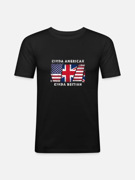 Kinda American Kinda British - Men's Slim Fit T-Shirt - black