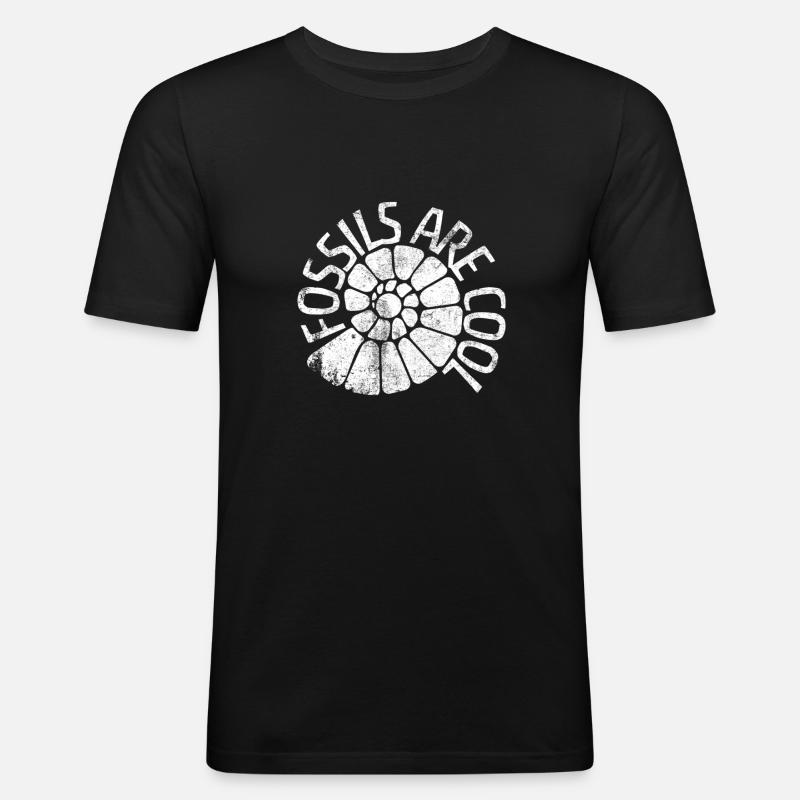 Fossilien sind cool - Männer Slim Fit T-Shirt - Schwarz