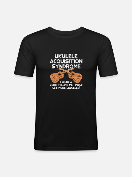 Ukulelen-Akquisitionssyndrom - Männer Slim Fit T-Shirt - Schwarz