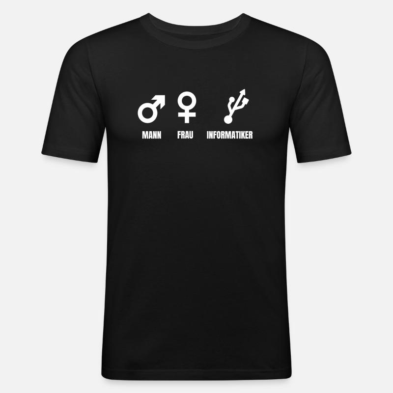 Informatiker - Männer Slim Fit T-Shirt - Schwarz