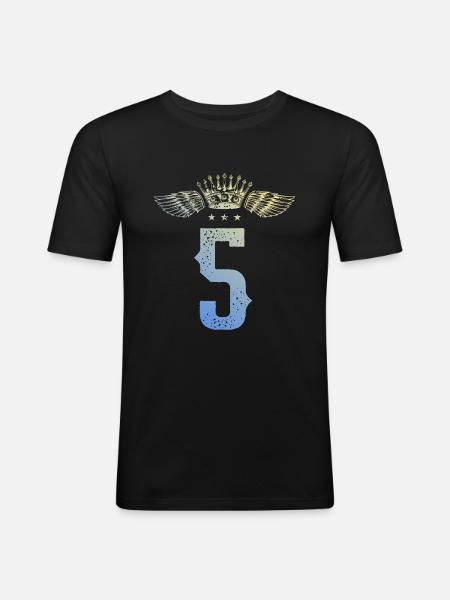 5 Number crown - Men's Slim Fit T-Shirt - black