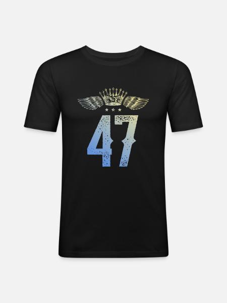 47 Number crown - Men's Slim Fit T-Shirt - black