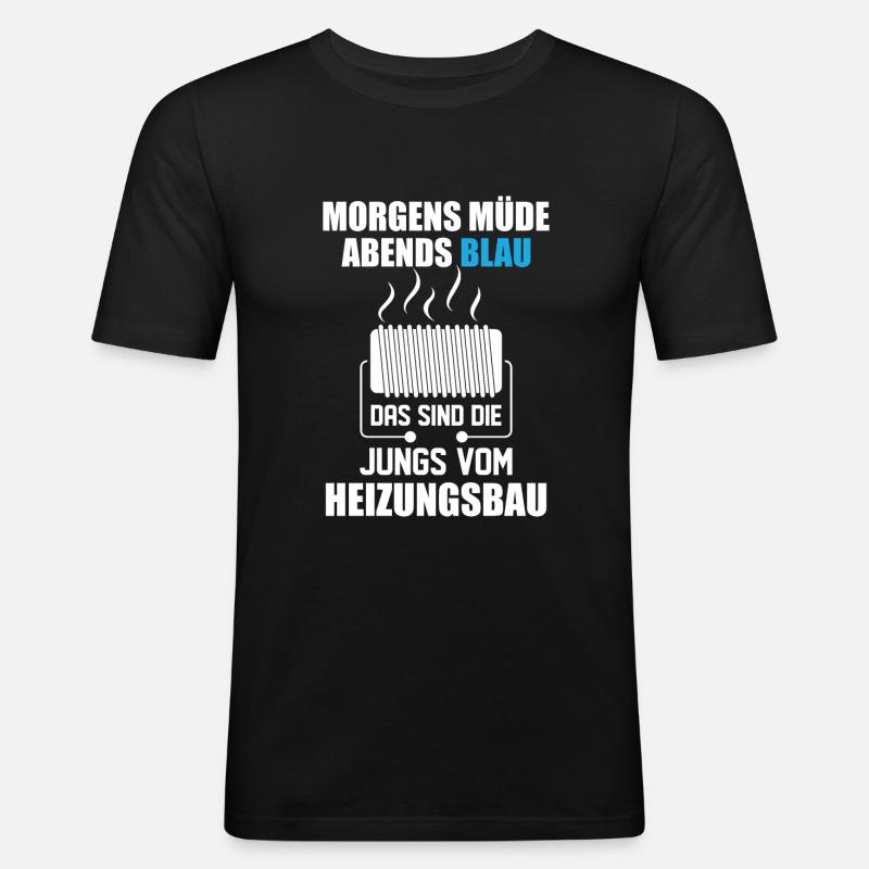 Heating engineer heating construction - Men's Slim Fit T-Shirt - black