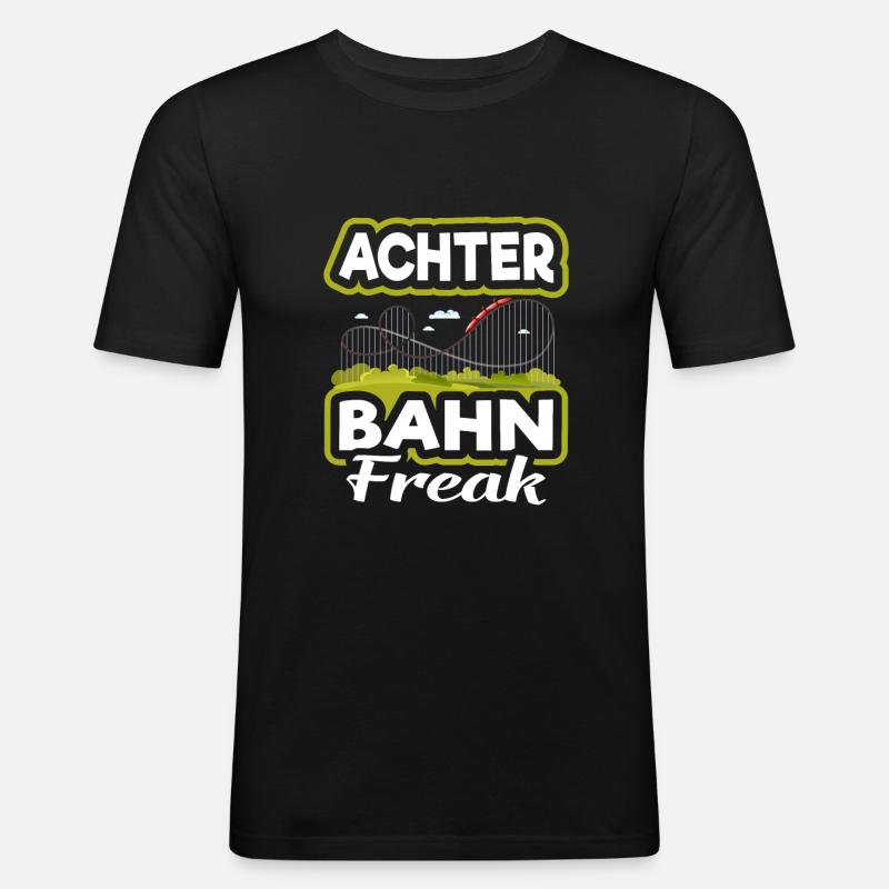 Achterbahn Freizeitpark - Männer Slim Fit T-Shirt - Schwarz