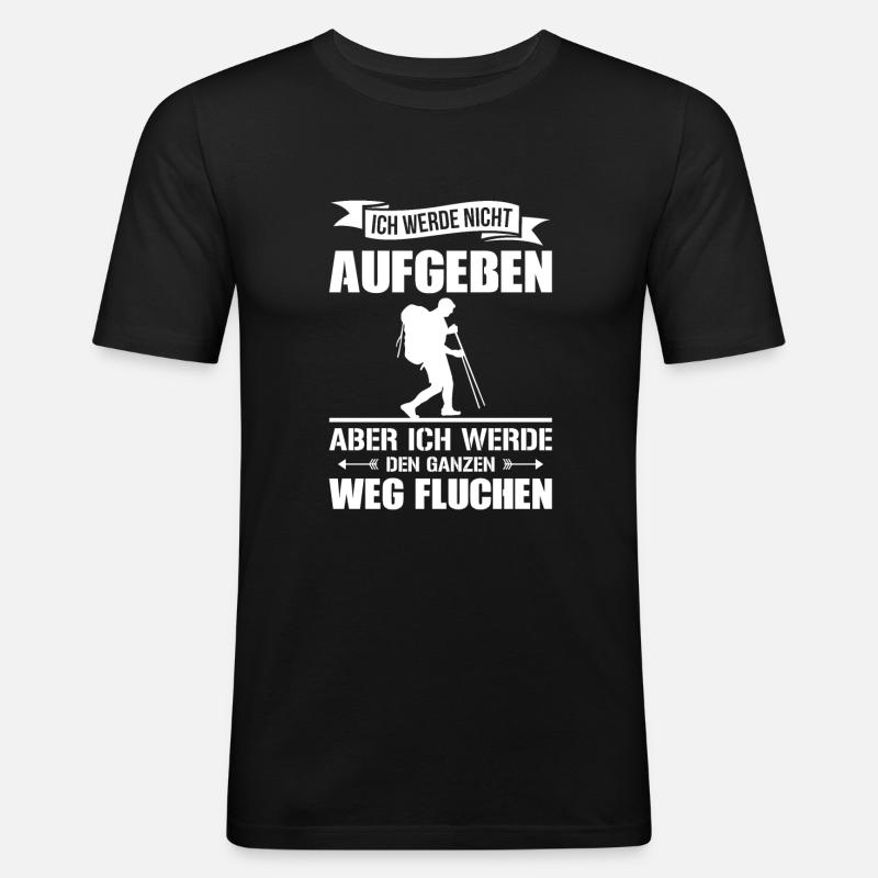 Wandern Bergsteiger - Männer Slim Fit T-Shirt - Schwarz