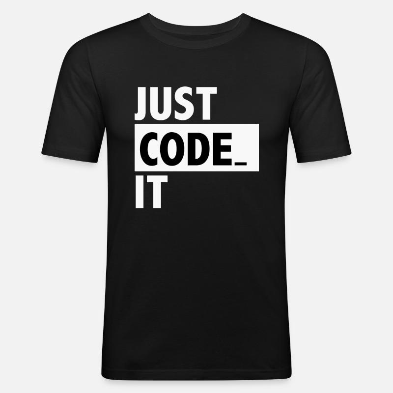just code it - T-shirt près du corps Homme - noir