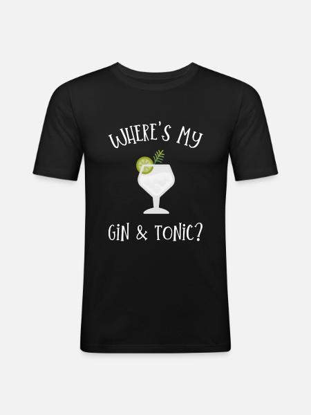 Où est mon - T-shirt près du corps Homme - noir