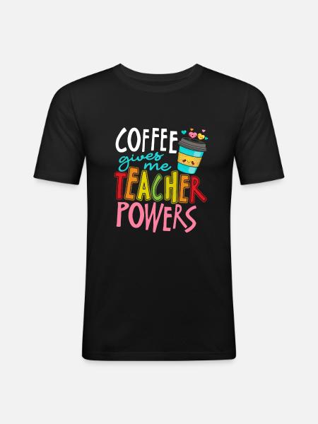 Café enseignant enseignant - T-shirt près du corps Homme - noir