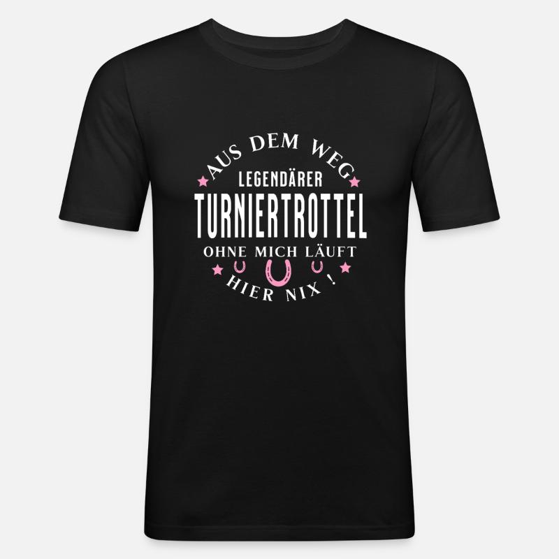 Legendärer Turniertrottel - Männer Slim Fit T-Shirt - Schwarz