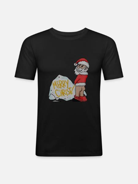 Ugly Christmas Funny - Men's Slim Fit T-Shirt - black