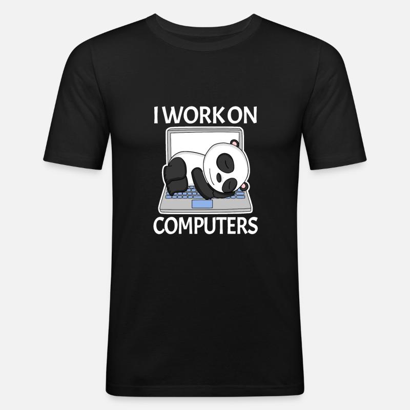 Computer Nerd Programmierer Herren Geschenk - Männer Slim Fit T-Shirt - Schwarz