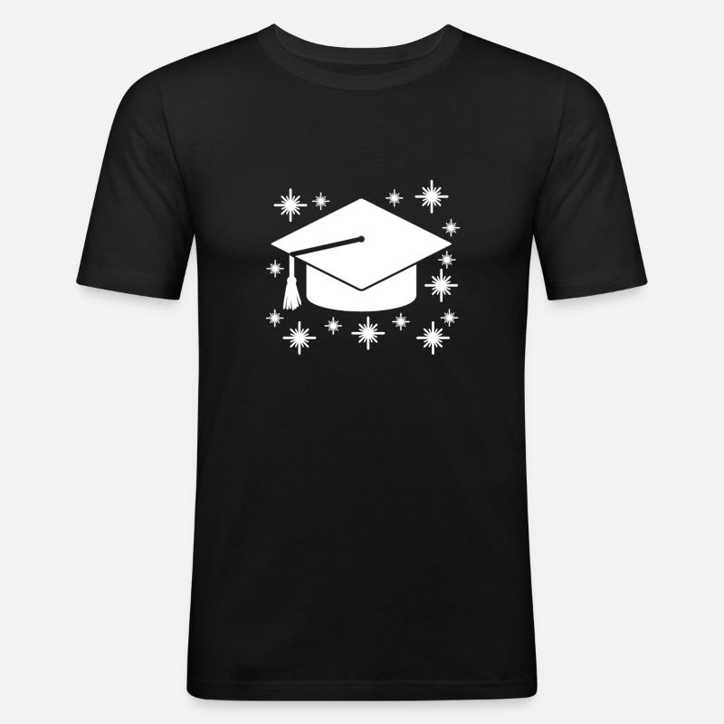 Studium Abschluss Absolventenkappe - Männer Slim Fit T-Shirt - Schwarz