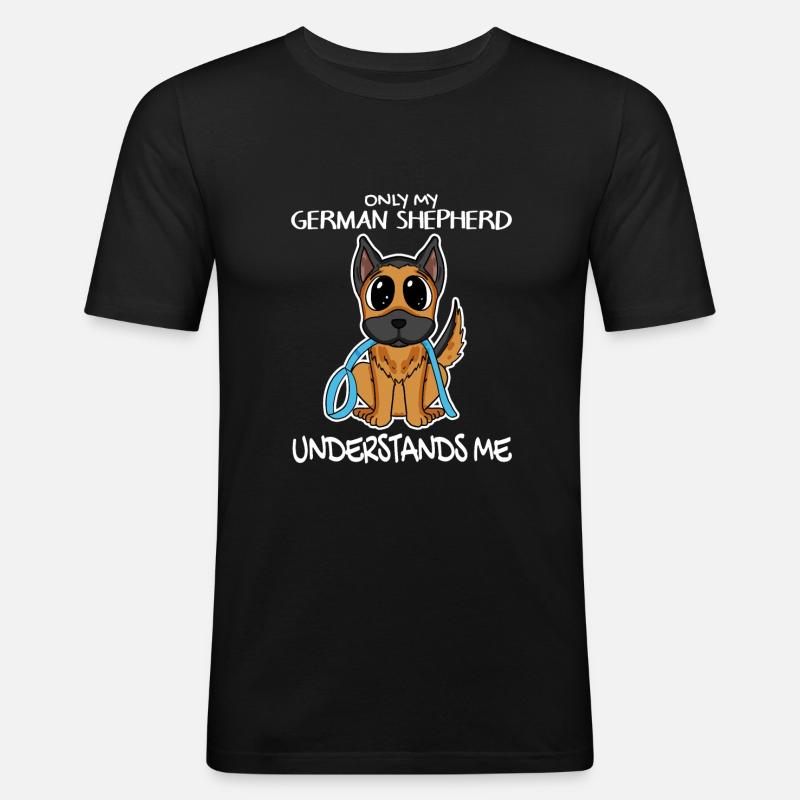 Deutscher Schäferhund - Männer Slim Fit T-Shirt - Schwarz