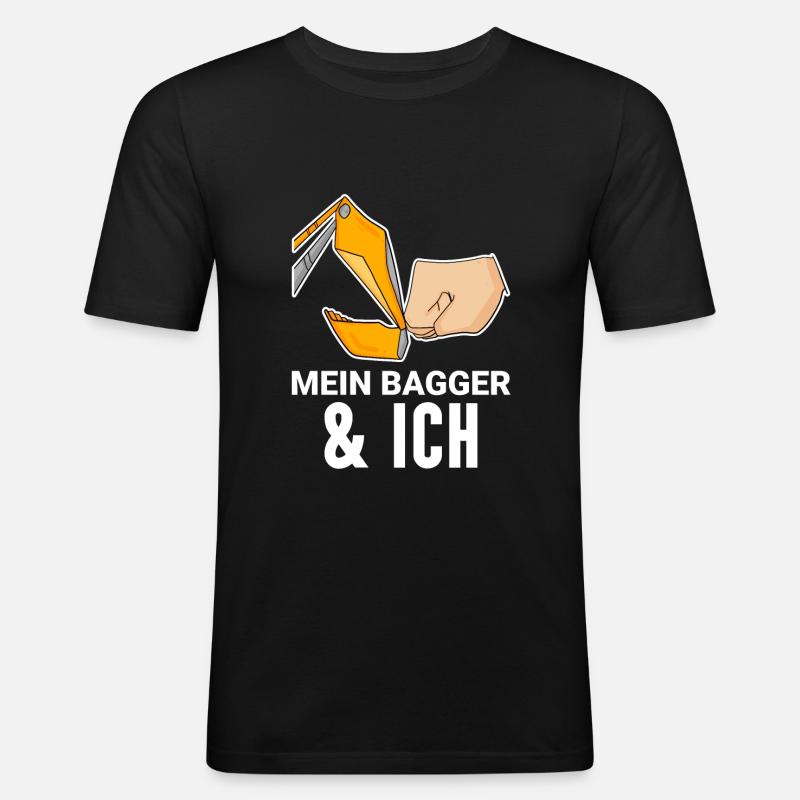 Bagger Baggerfahrer Spruch - Männer Slim Fit T-Shirt - Schwarz