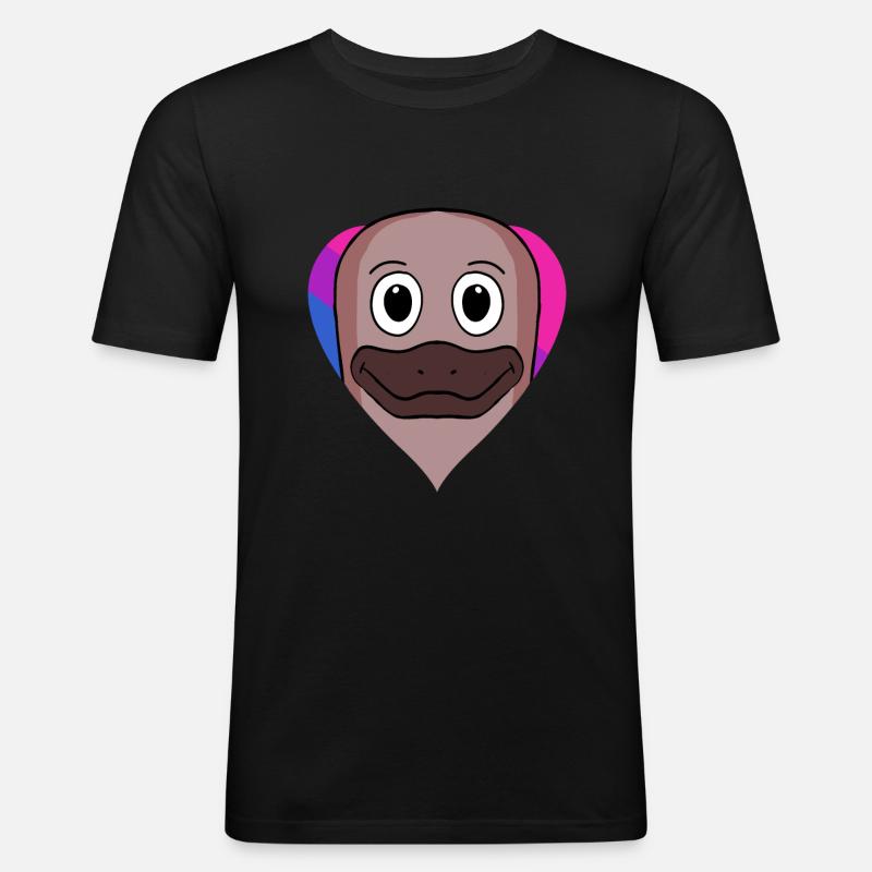 Bisexuell Schnabeltier Geschenk - Männer Slim Fit T-Shirt - Schwarz