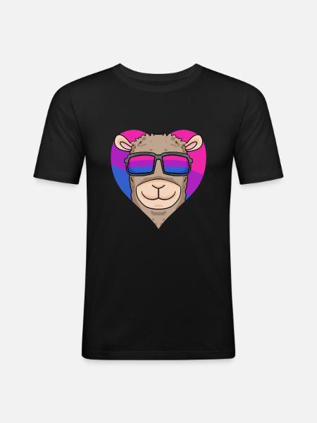 Bisexual Alpaca Gift - Men's Slim Fit T-Shirt - black