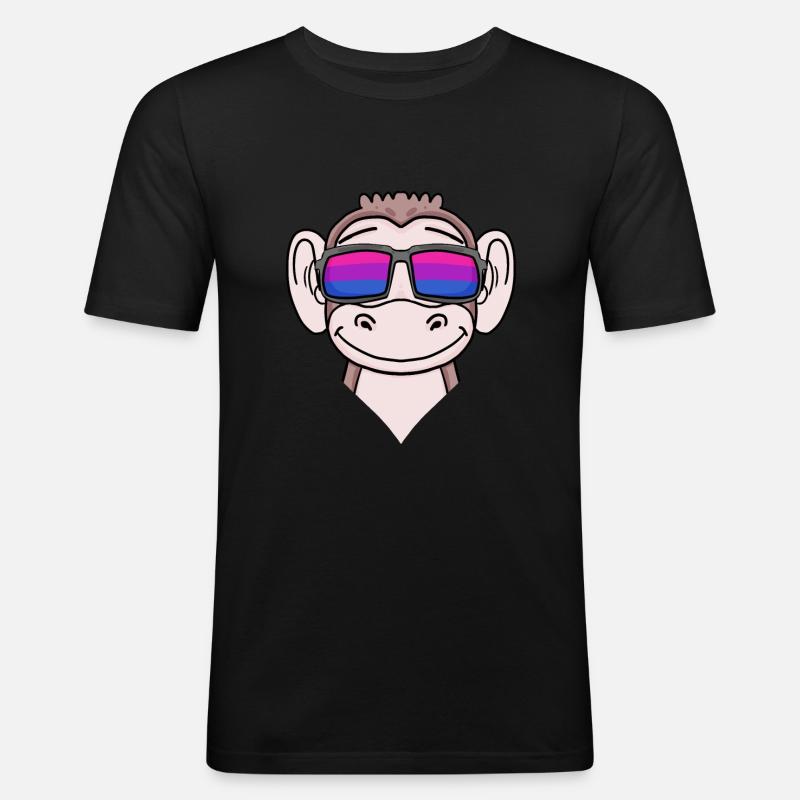 Bisexuell Affe Geschenk - Männer Slim Fit T-Shirt - Schwarz