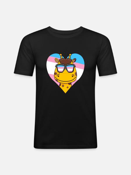 Transgender Transsexual Giraffe Gift - Men's Slim Fit T-Shirt - black