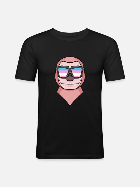 Transgender Transsexual Sloth Gift - Men's Slim Fit T-Shirt - black