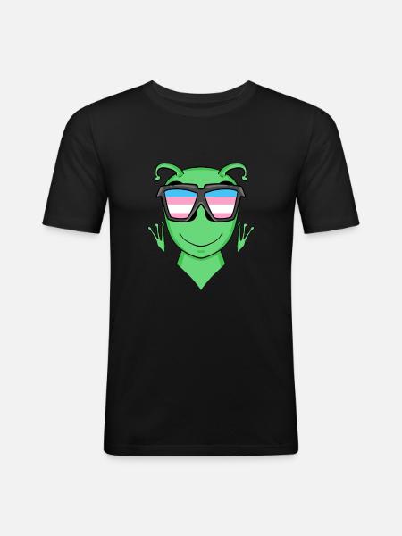 Transgender Transsexual Alien Gift - Men's Slim Fit T-Shirt - black