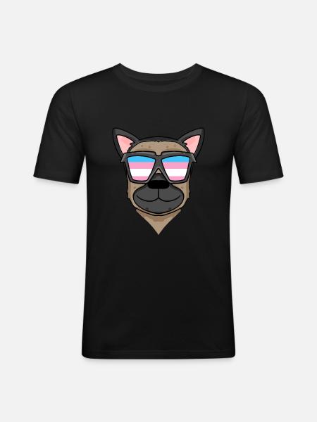Transgender Transsexual German Shepherd - Men's Slim Fit T-Shirt - black