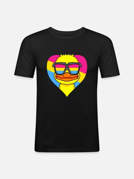 Pansexual Duck Gift - Men's Slim Fit T-Shirt - black
