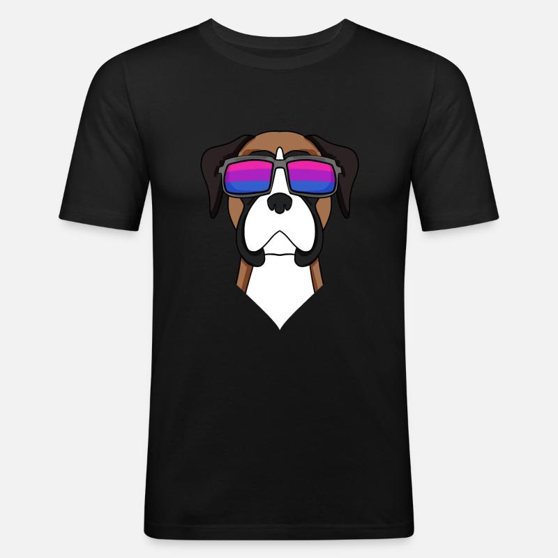 Bisexuell Deutscher Boxer Hund Geschenk - Männer Slim Fit T-Shirt - Schwarz