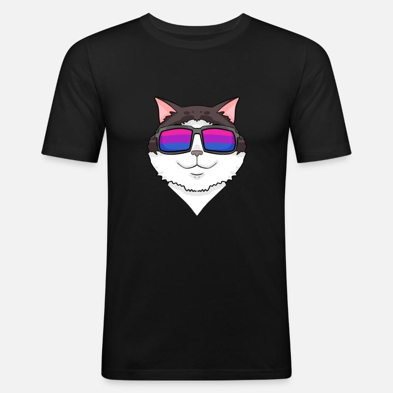 Bisexuell Ragdoll Katze Geschenk - Männer Slim Fit T-Shirt - Schwarz