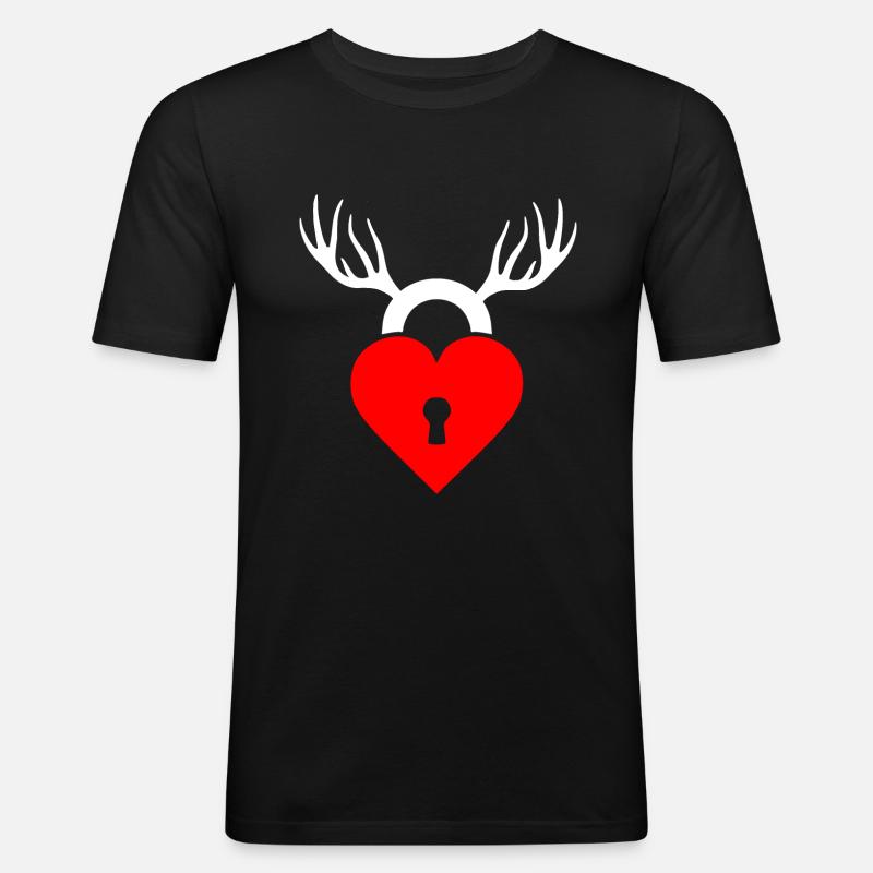Cuckold horns - Men's Slim Fit T-Shirt - black