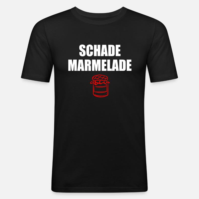 Schade Marmelade - Männer Slim Fit T-Shirt - Schwarz