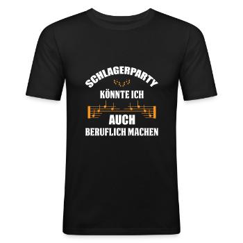 Schlager musique disant - T-shirt près du corps Homme - noir - Devant - Nik (191cm)