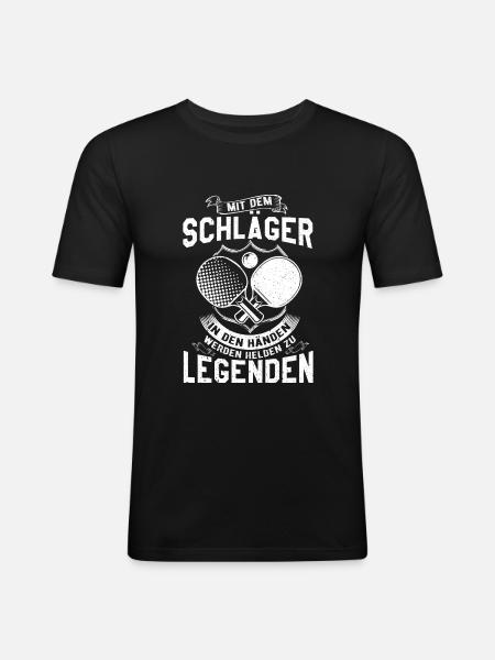 table tennis - Men's Slim Fit T-Shirt - black