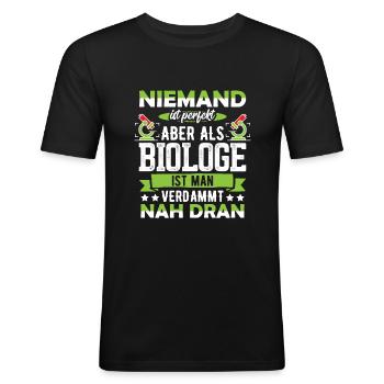 Biologe Biologie - Männer Slim Fit T-Shirt - Schwarz - Vorne - Nik (191cm)