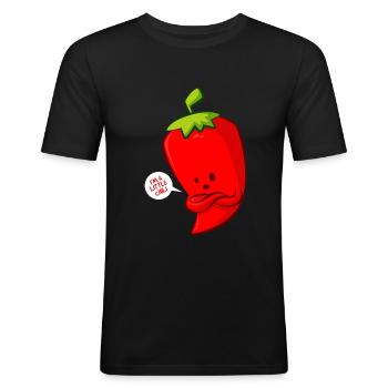 Chili - Männer Slim Fit T-Shirt - Schwarz - Vorne - Nik (191cm)