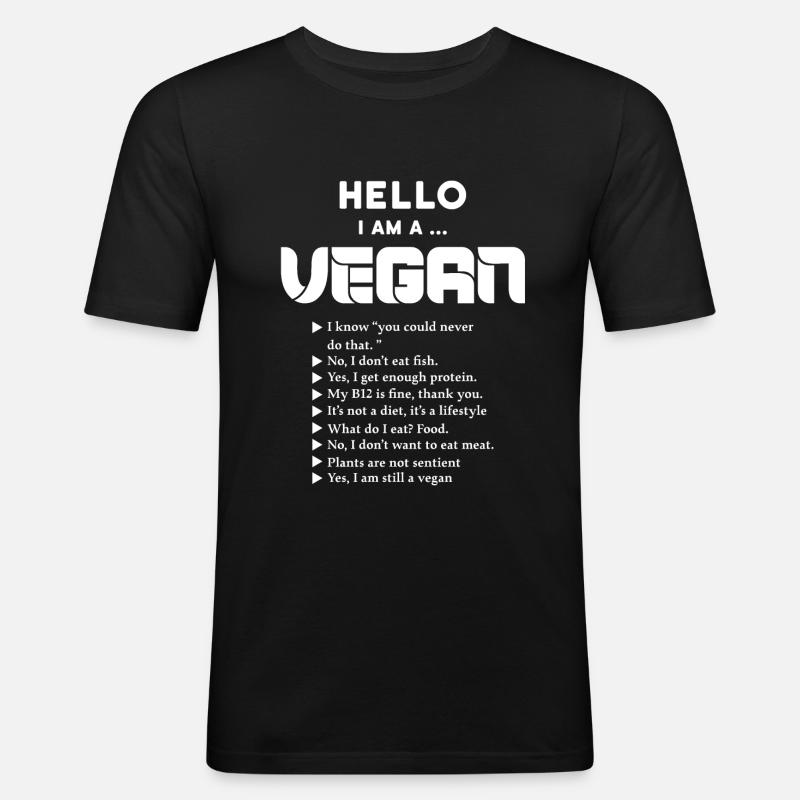 Ich Bin Vegan - Männer Slim Fit T-Shirt - Schwarz