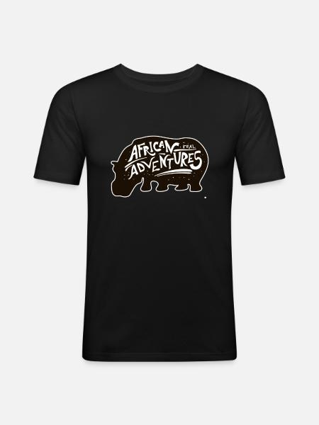 Afrika Abenteuer - Männer Slim Fit T-Shirt - Schwarz