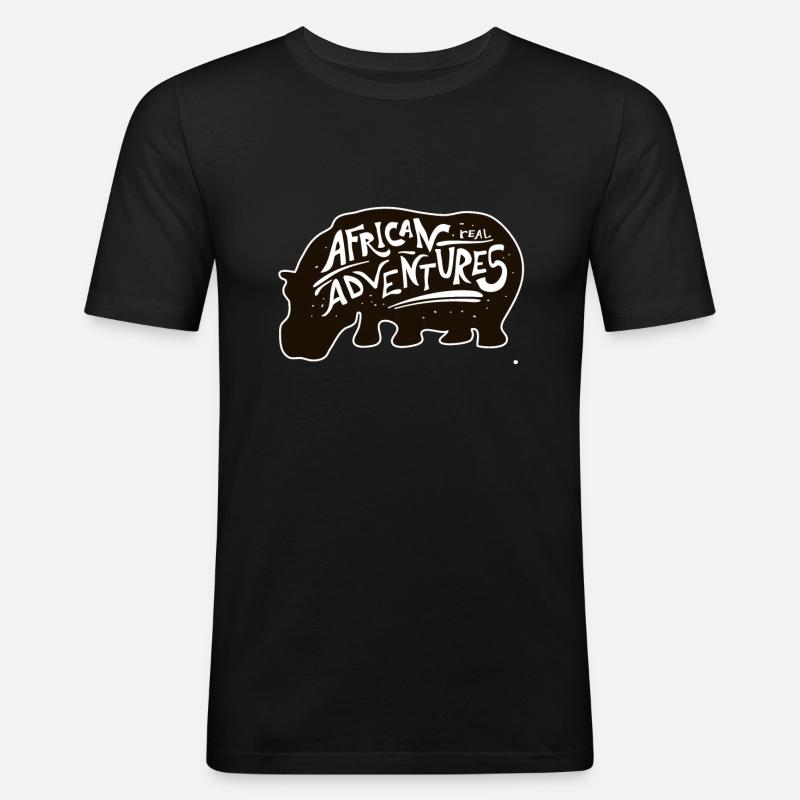 Afrika Abenteuer - Männer Slim Fit T-Shirt - Schwarz