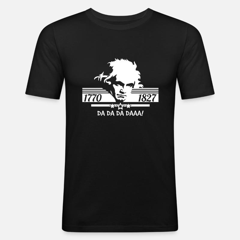 Ludwig van Beethoven - Männer Slim Fit T-Shirt - Schwarz