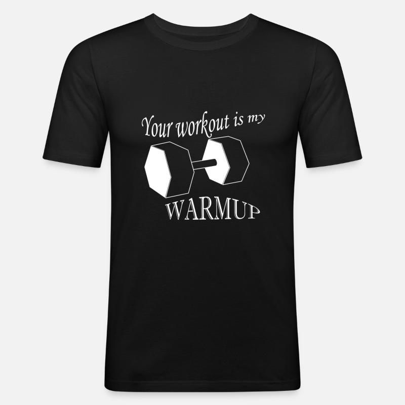 Workout Warmup - Männer Slim Fit T-Shirt - Schwarz