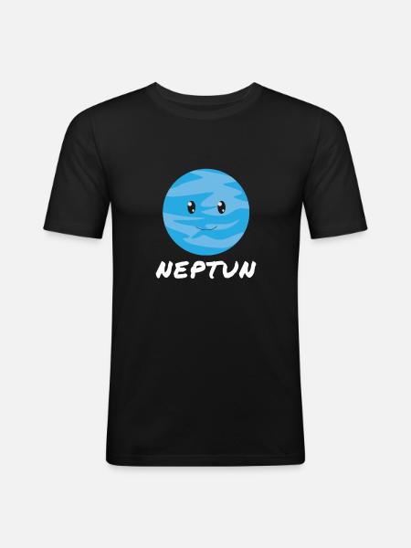 Neptun - Männer Slim Fit T-Shirt - Schwarz