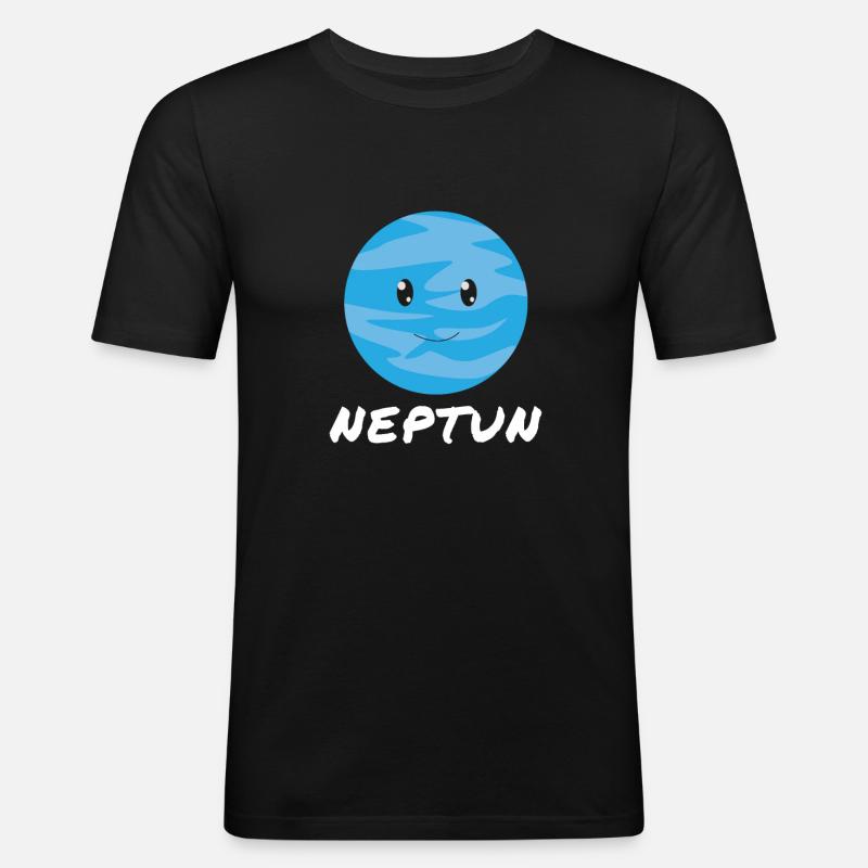 Neptun - Männer Slim Fit T-Shirt - Schwarz