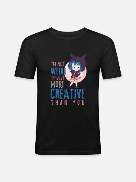 Anime Chibi Créatif - T-shirt près du corps Homme - noir