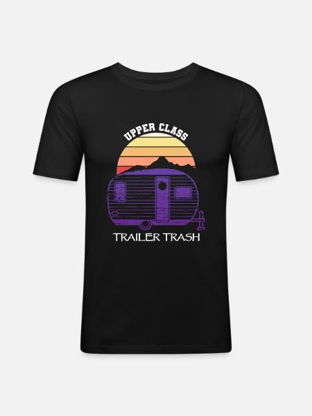 Trailer Trash - Männer Slim Fit T-Shirt - Schwarz